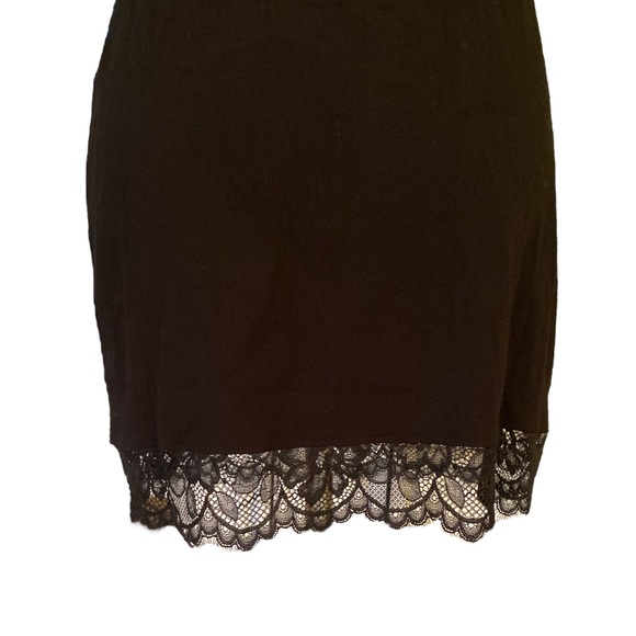 Free People Premonitions Black Fringe Lace Trim Hem Slip Bodycon Dress - S - Picture 11 of 15